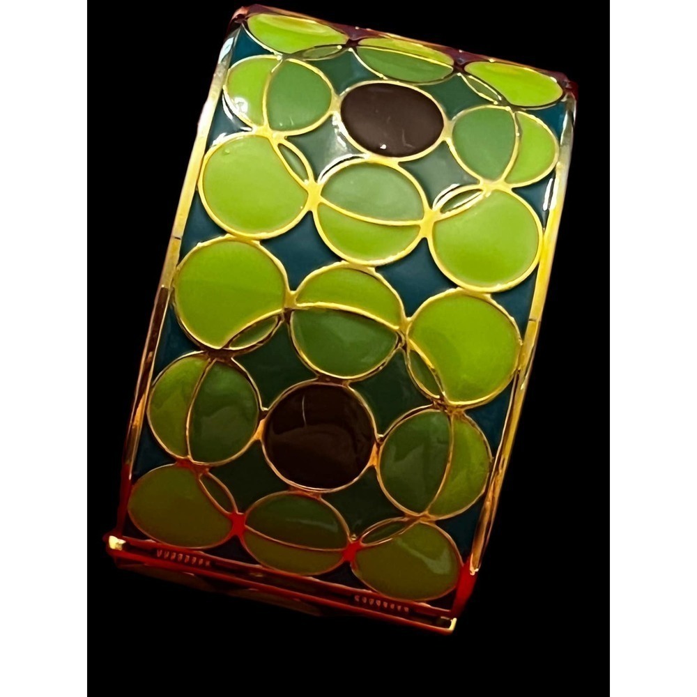 Green Geometric Bangle Bracelet - image 2